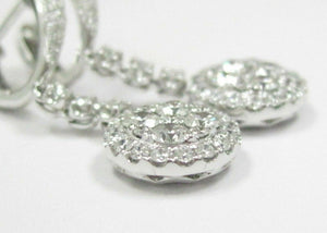1.74 TCW Round Cut Diamond Illusion Drop Dangling Earrings F VS-2 18k White Gold