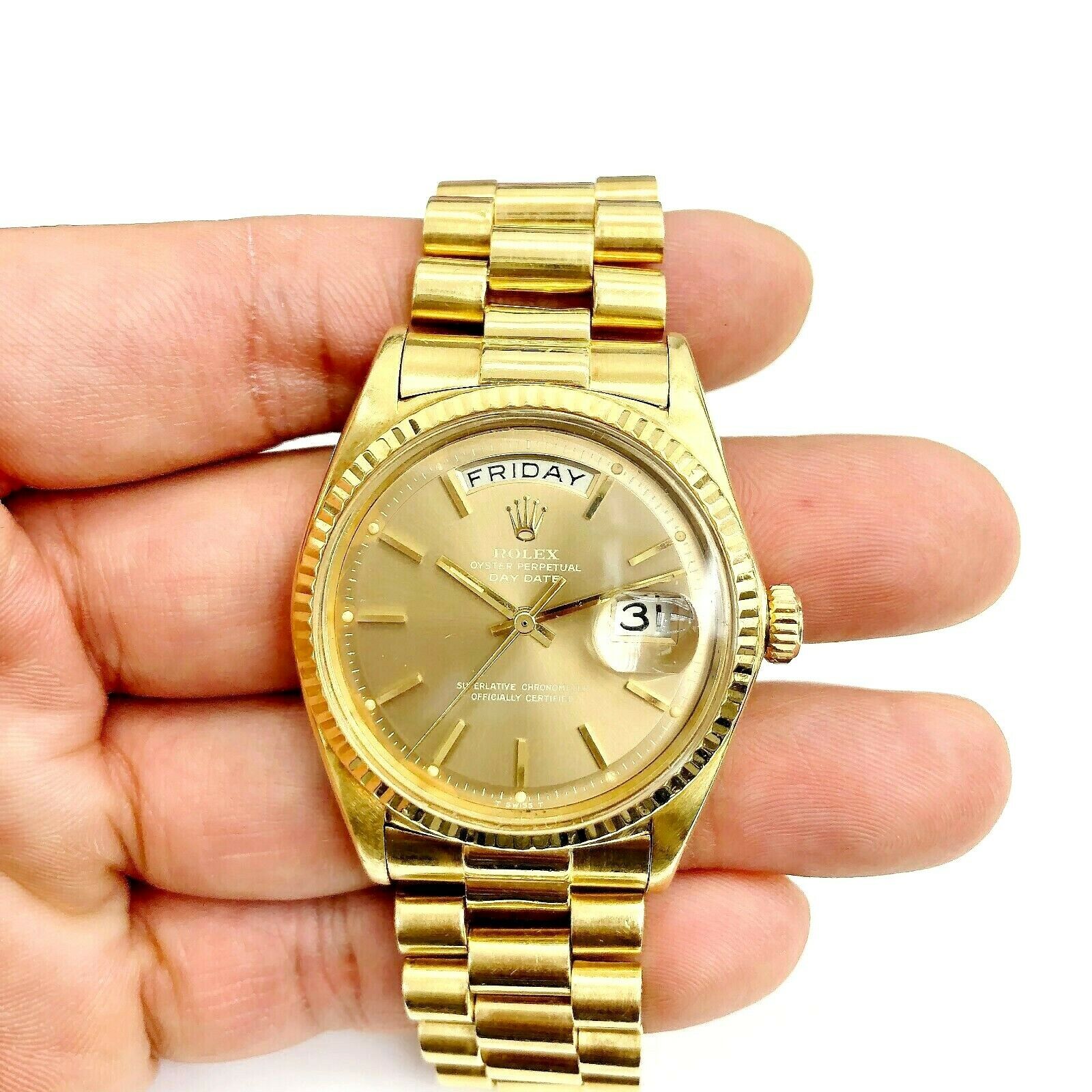 Rolex Day Date President Watch 18 Karat Yellow Gold 36MM Ref # 1803 Circa 1950's