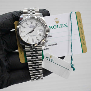 Rolex DateJust II 41mm Watch Stainless Steel White Dial Ref#126334