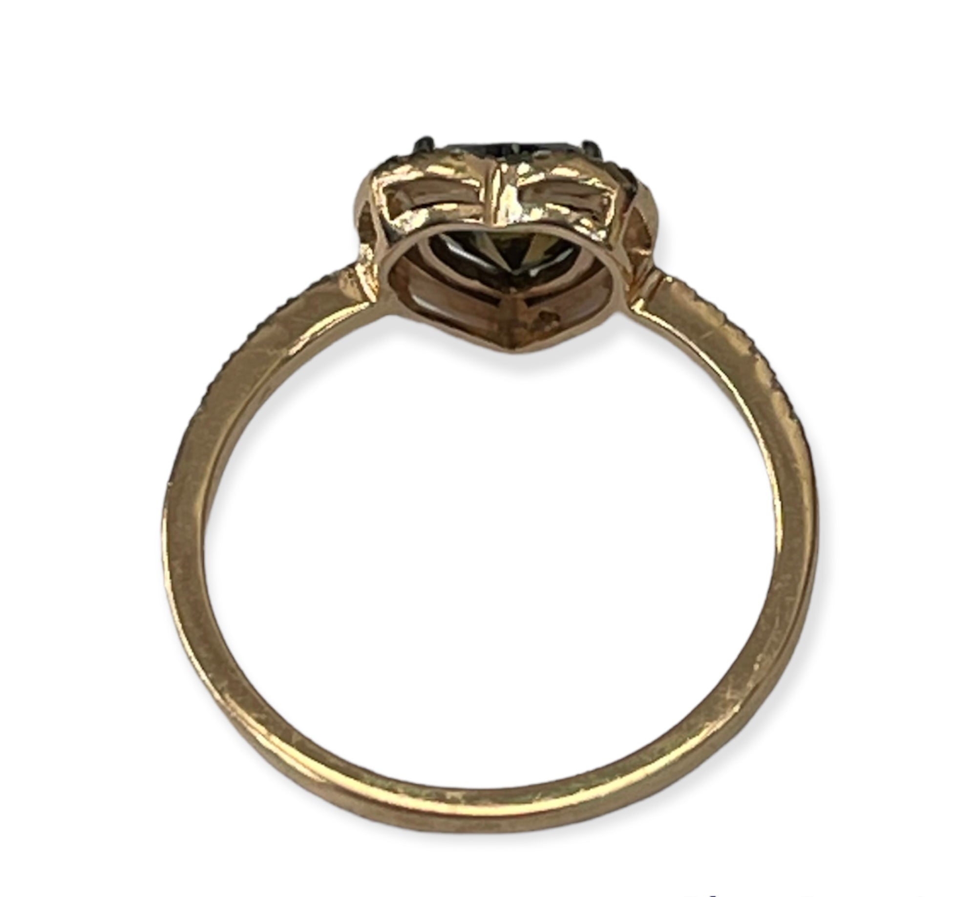 Natural Fancy Brown Heart Diamond Ring Rose Gold 14kt