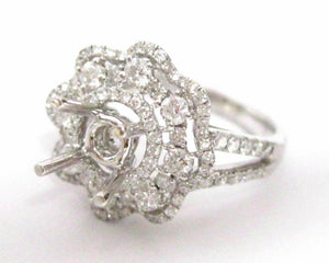 Fine 1.22 TCW 4 Prongs Semi-Mounting Round Brilliant Diamond Engagement Ring