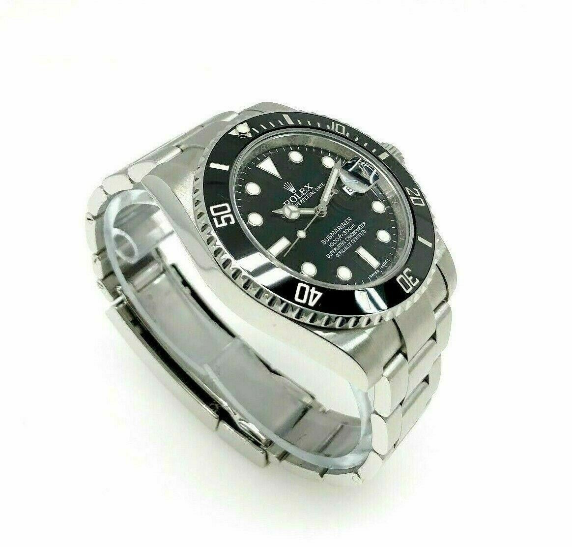 Rolex Ceramic Black Submariner Date Stainless Steel Watch Ref 116610LN Box Card