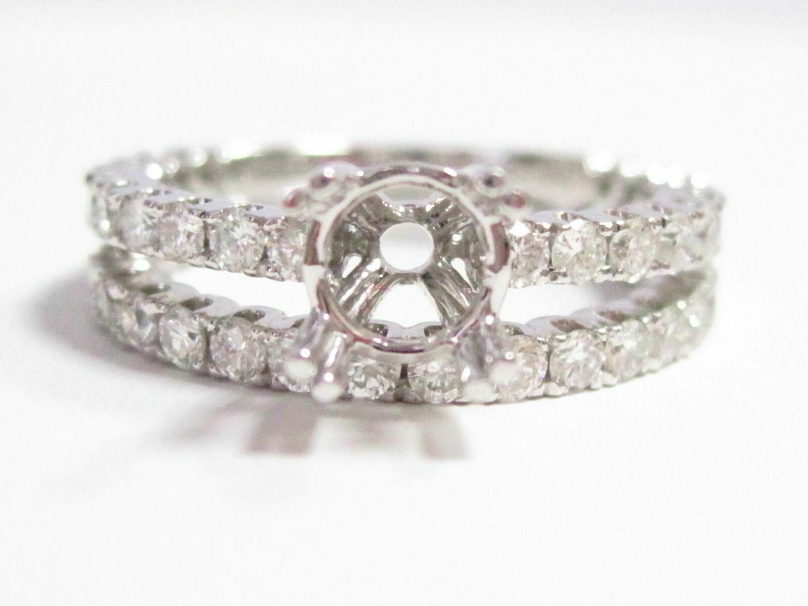 1.04 TCW Semi-Mounting Diamond Wedding Ring Set Size 6.5 G VS1 14k White Gold