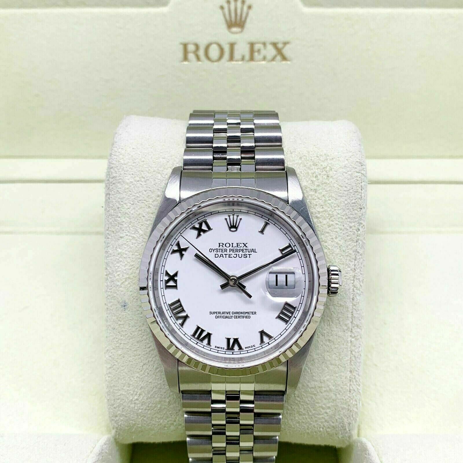 Rolex 36MM Jubilee Datejust Watch 18K Gold/Stainless Ref # 16234 Factory Dial