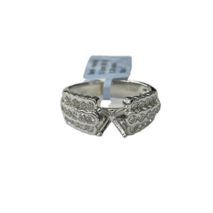 4 Prong Semi-Mounting Diamond Ring 18kt White Gold