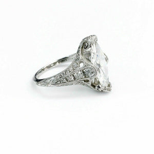 2.95 Ct tw Platinum Custom Made Diamond Engagement Ring 2.14 Marquise GIA F VVS2