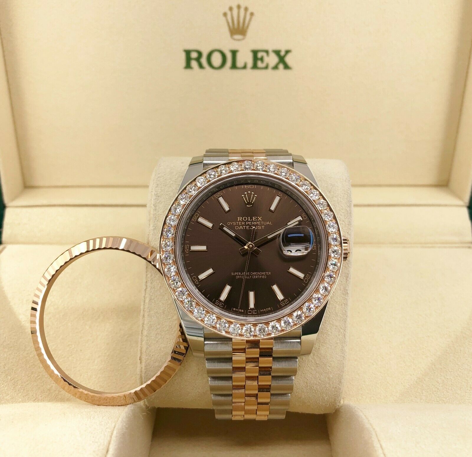 Rolex Datejust Jubilee 41mm - Rose Gold & Steel - Diamond