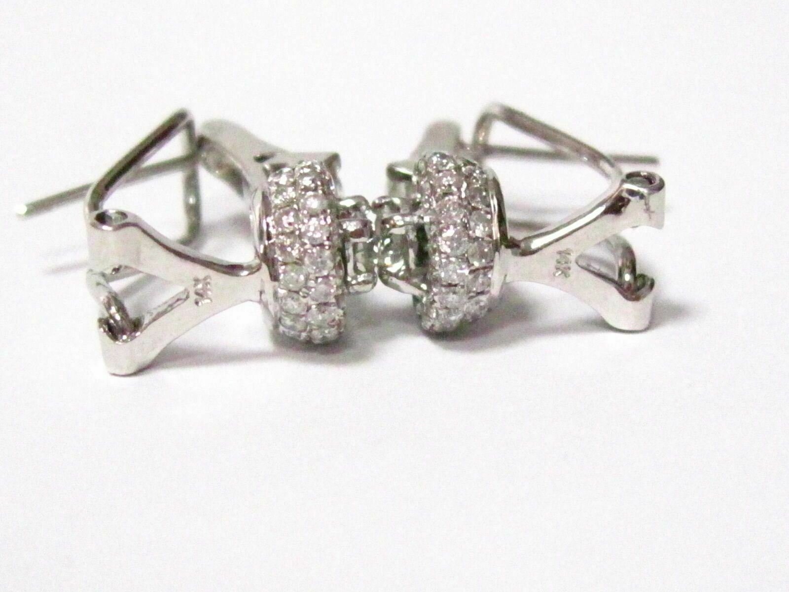 1.28 TCW Round Brilliant Cut Diamonds Huggie Earrings G-H SI-1 14k White Gold