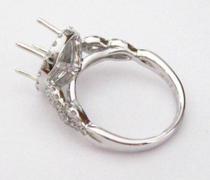 Fine 4 Prongs Semi-Mounting Round Diamond Ring Engagement 18k .84 TCW