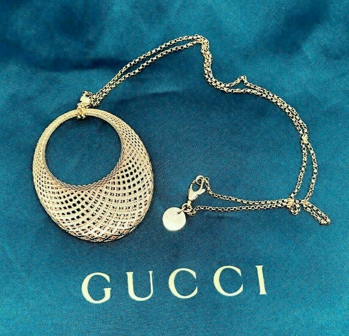 GUCCI Italian Made 18K Diamantissima Pendant with 18K Rose Gold GUCCI Chain