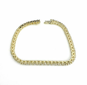5.03 Carats t.w. Diamond Tennis Bracelet 14K Yellow Gold 50 Round Diamonds New