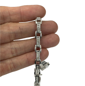Princess Cut Chain Link Diamond Bracelet White Gold 14kt