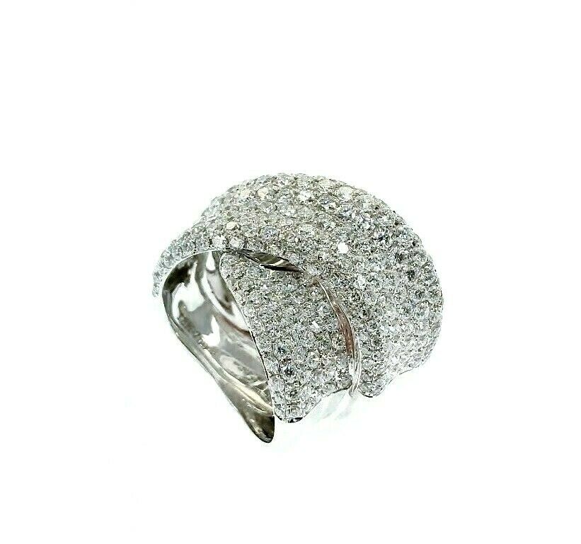 3.99 Carat t.w Intertwined Diamond Pave Wedding/Anniversary Ring 18K White Gold