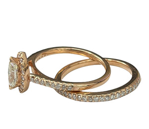 Marquise Diamond Engagement Ring Set Rose Gold 14kt