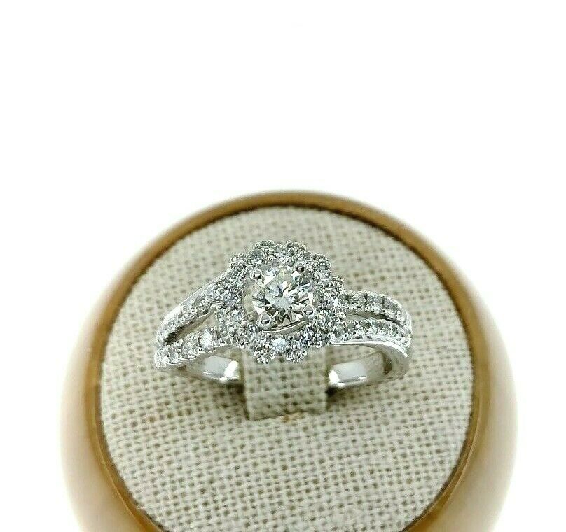 Fine Carats Diamond Halo Bypass Wedding/Engagement Ring