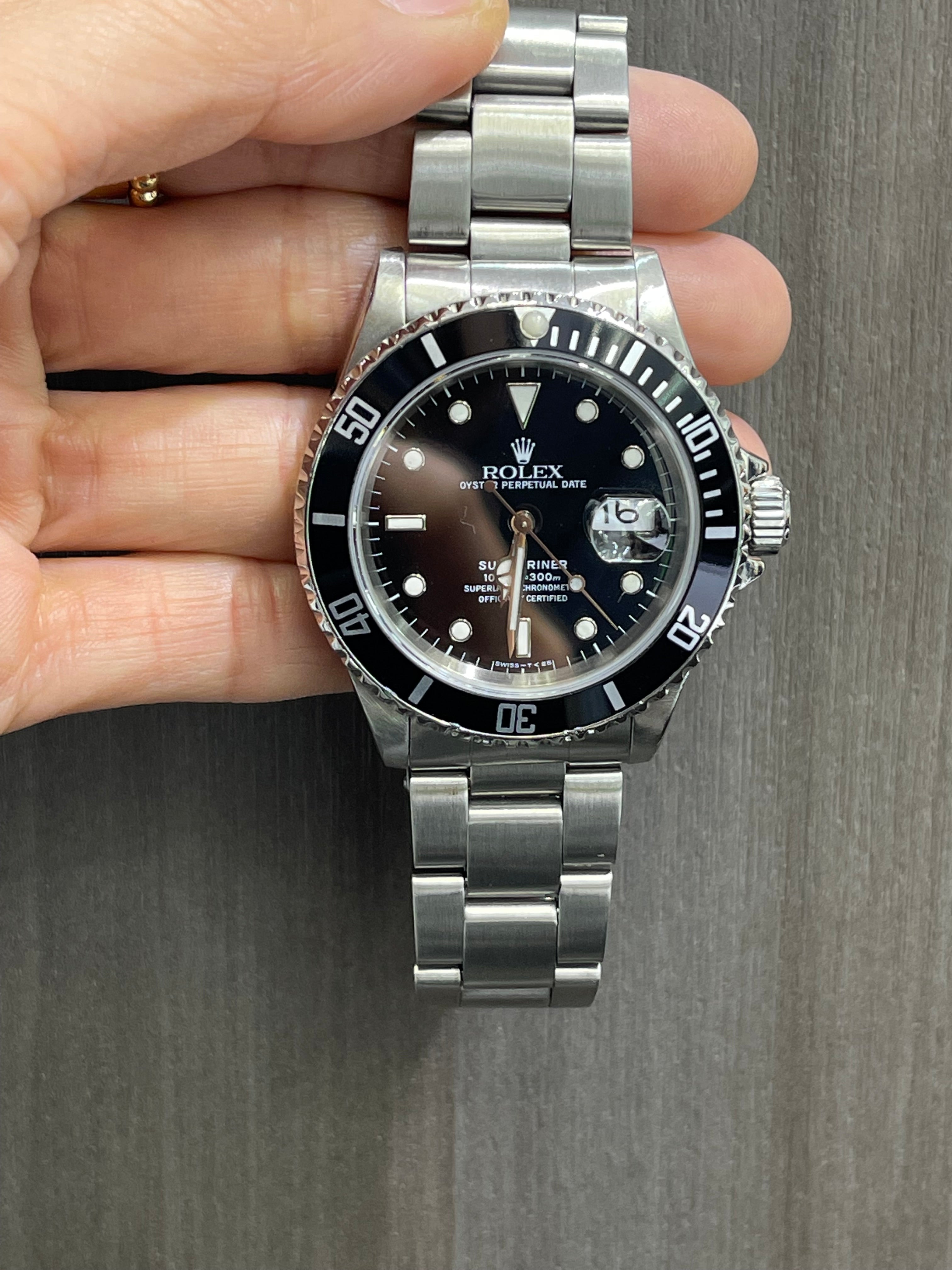 Rolex Black Submariner Date Stainless Steel Watch Ref 16610