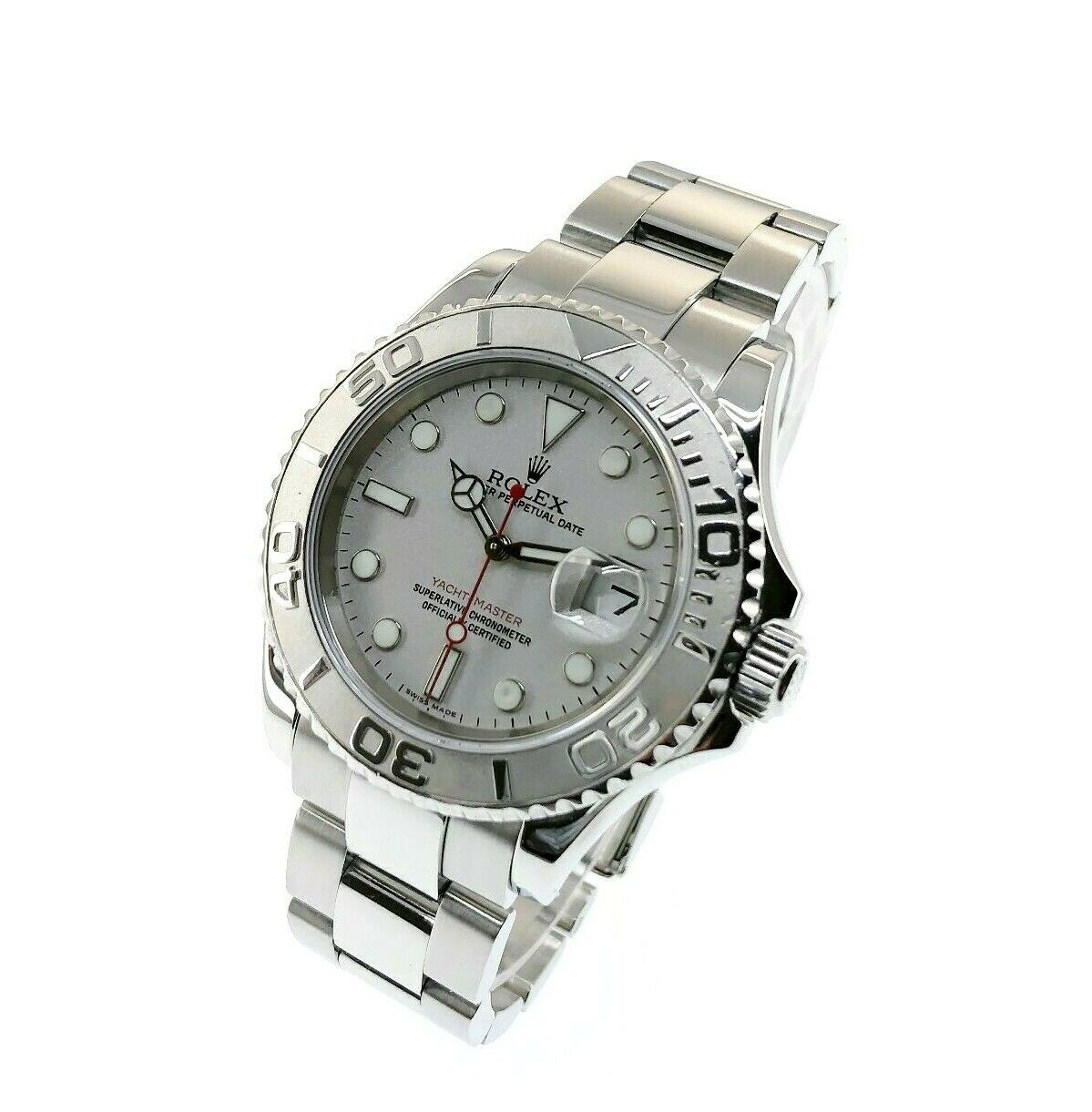 Rolex 40MM Mens Yacht-Master Platinum and Steel Watch Ref # 16622 Box and Card
