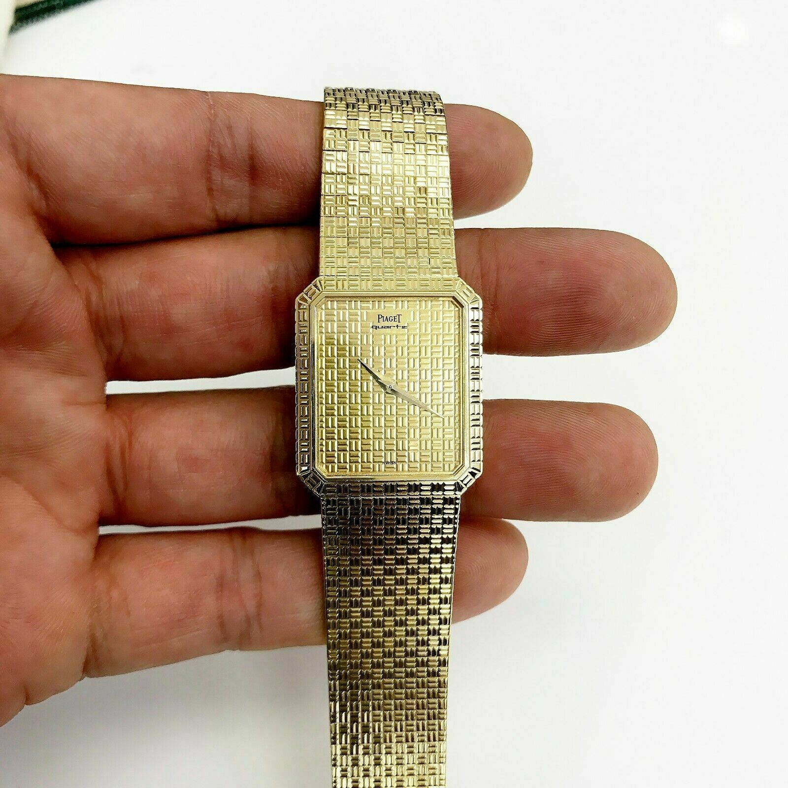 Vintage and Rare Piaget Solid 18 Karat Yellow Gold Quartz Watch 2.80 Ounces 80's