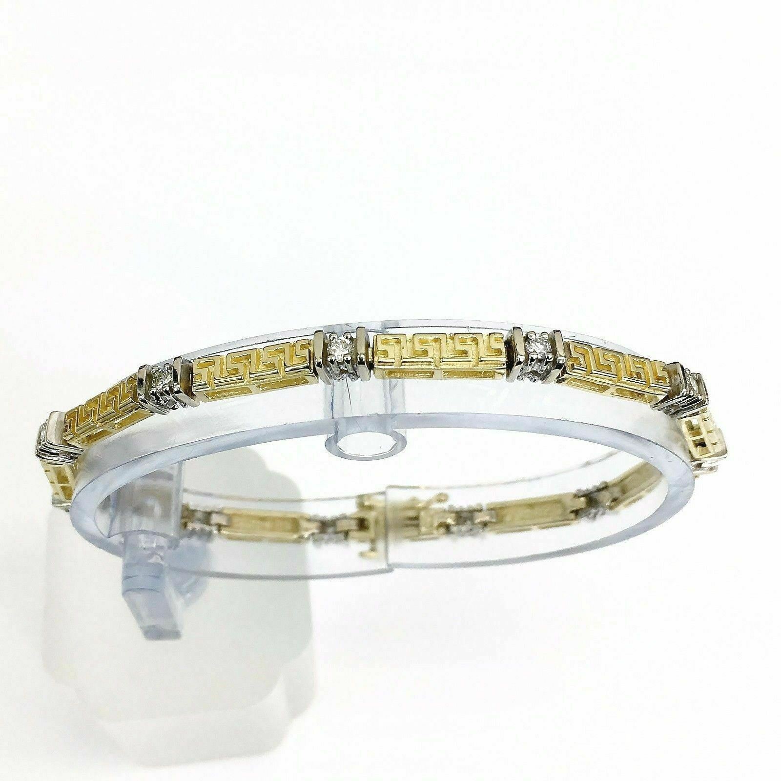 0.60Carat t.w. Diamond Tennis Bracelet 14 Karat 2Tone Gold Brand New Made in USA