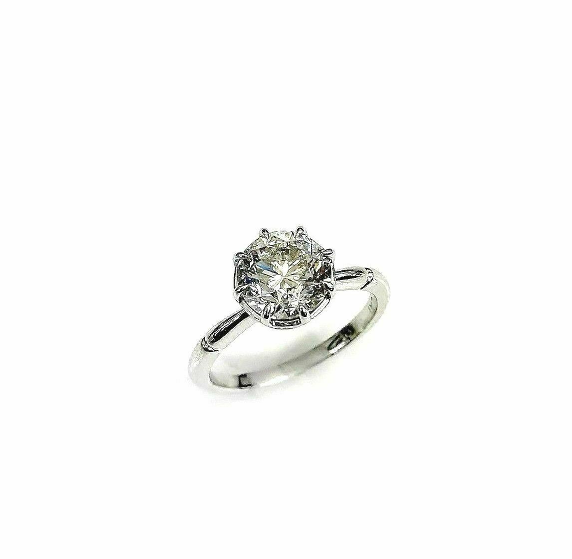 2.00 Carats Round Diamond Solitaire Wedding/Engagement Ring H SI2 Platinum