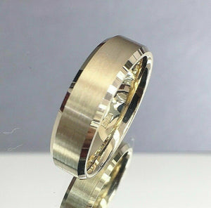 Men's 14K Yellow Gold Wedding Band Size Brushed 10.5 6MM Comfort Fit