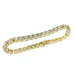 16.99 Carats t.w. Round Diamond Tennis Bracelet 14K Yellow Gold 1/2 ct.Diamonds