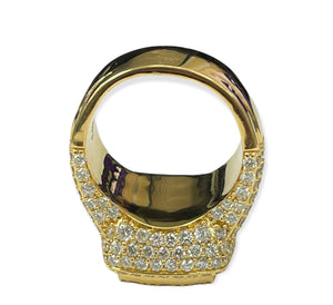 Men's Round Brilliants Cluster Diamond Ring Size 11 Yellow Gold