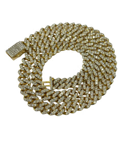 Cuban Links Diamond Chain Necklace Yeloow Gold 10kt