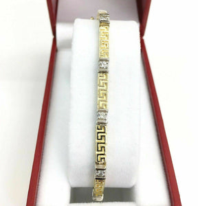 0.60Carat t.w. Diamond Tennis Bracelet 14 Karat 2Tone Gold Brand New Made in USA