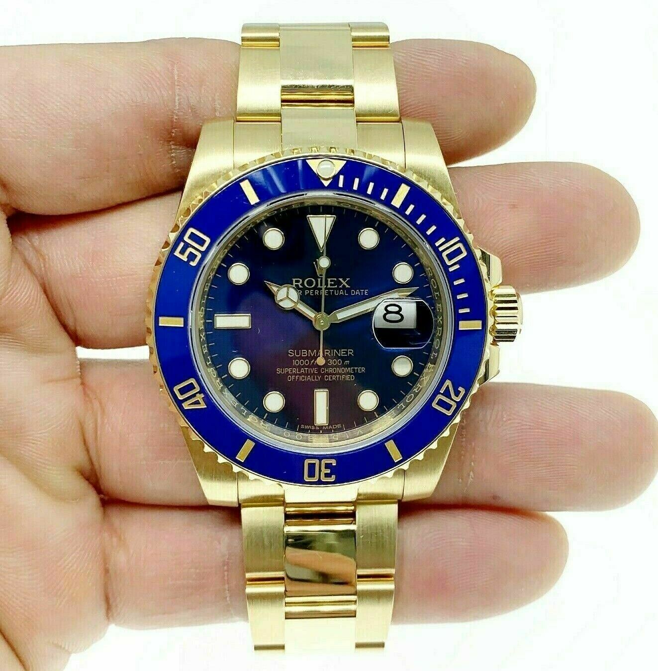 Rolex Submariner Date 116618LB 40mm Yellow Gold Oyster Bracelet
