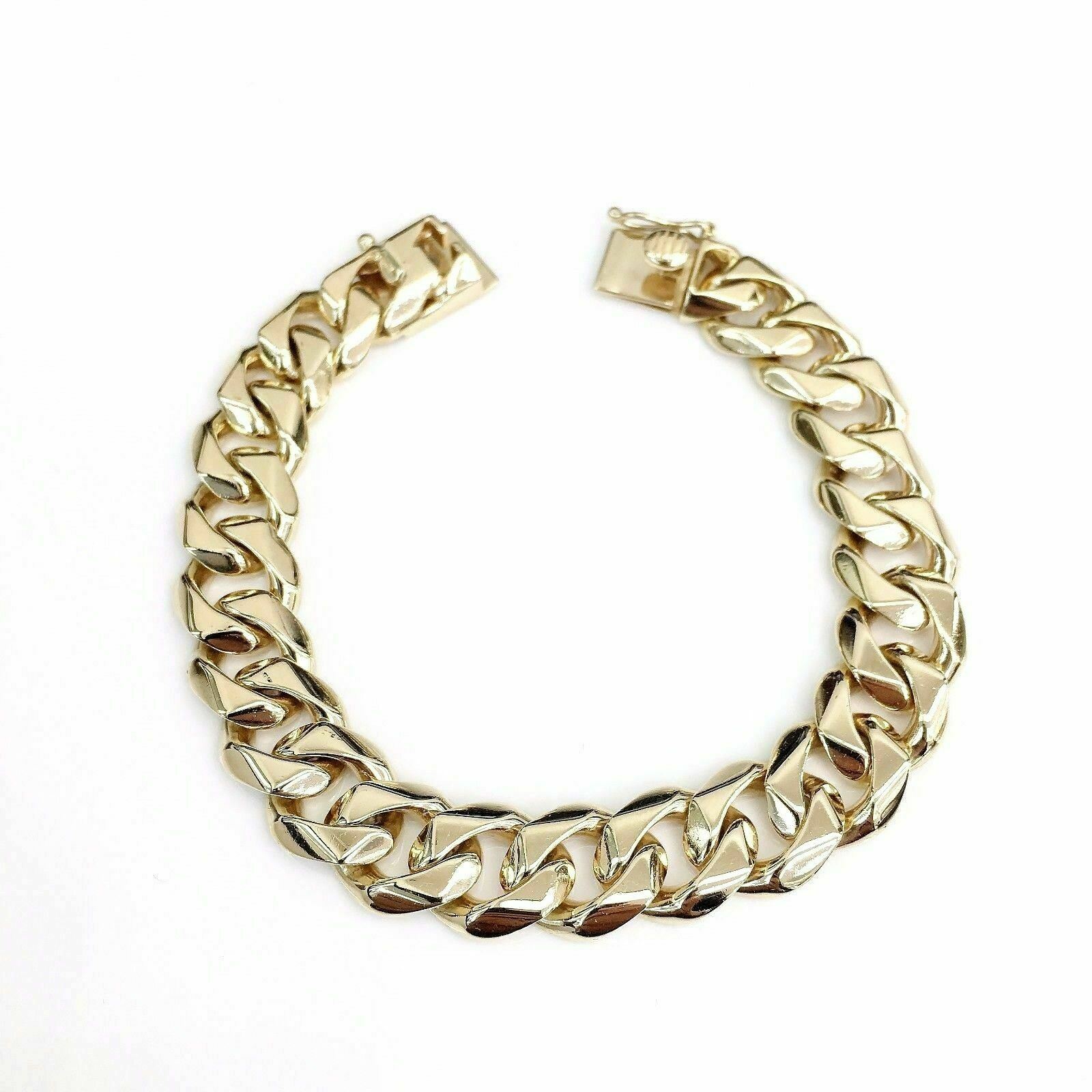 Mens Solid 14K Gold Link Bracelet 56 Grams 7.75 Inch Length 0.50 Inch Width