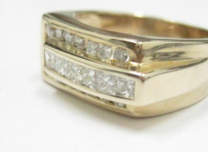 1.24 TCW Women'sRound Brilliant and orincess Cut Diamond Ring Size 7.5 14k YG