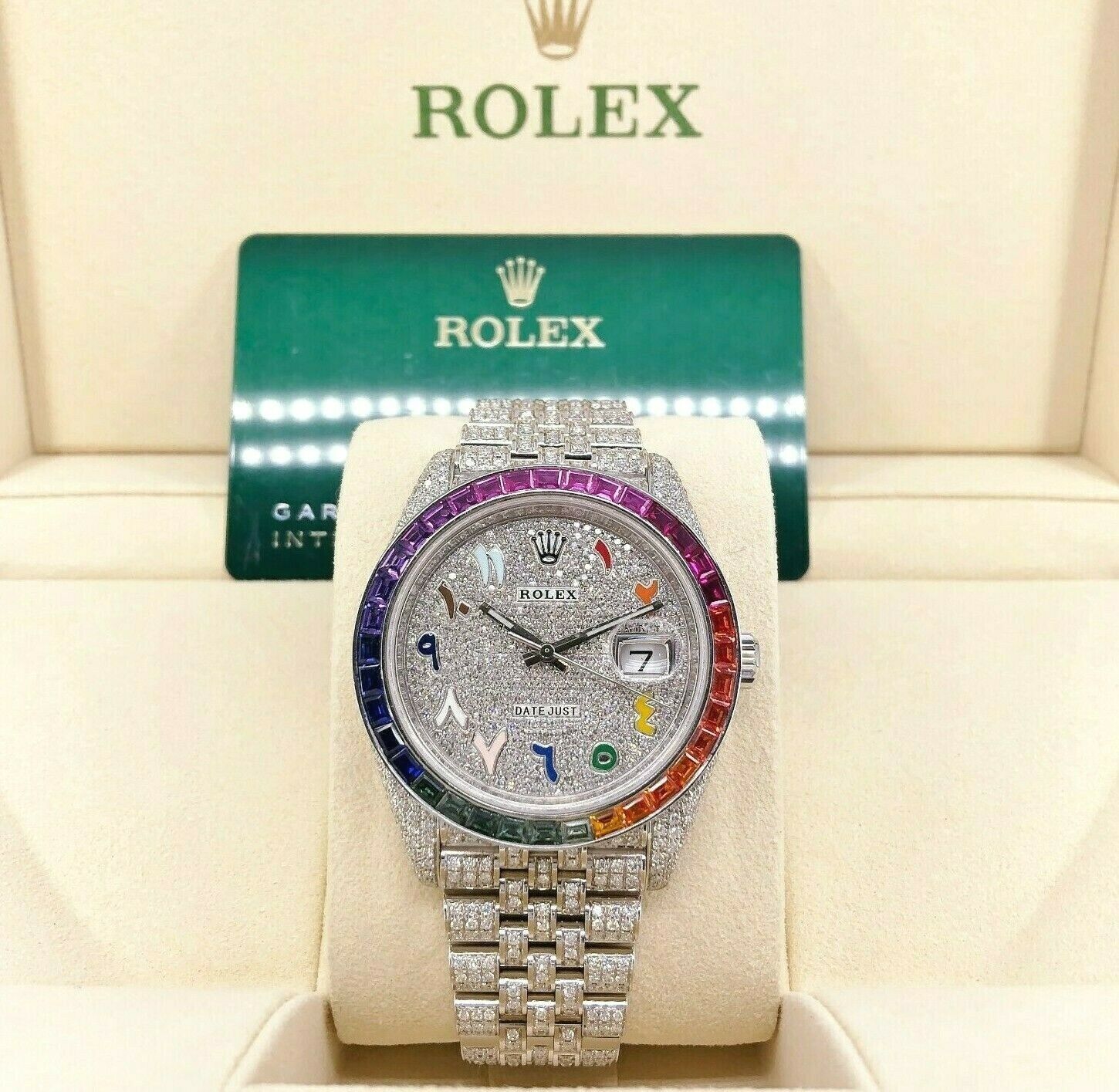 Rolex Datejust II 40mm Diamond and Sapphire Bust Down Iced Out Steel Watch126300