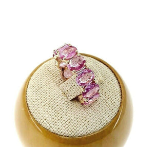 Fine 7.30 Carats t.w. Pink Sapphire Custom Made Eternity Ring 14K Rose Gold