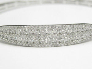 2.56 TCW Natural Round Brilliants Diamond Bangle/Bracelet G-VVS-218k White Gold
