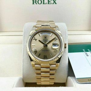 Rolex 40mm Day Date2 President Watch Solid 18K Yellow Gold Factory Dial Box Card