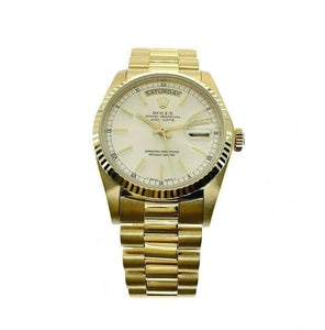 Rolex Day Date 18K President 36mm Watch 18038 Vintage 1980 with Champagne Dial