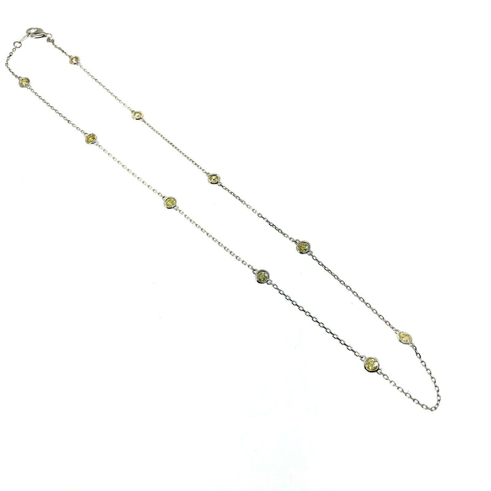 1.10 Carats Hand Assembled Fancy Yellow Diamond by The Yard Necklace Chain