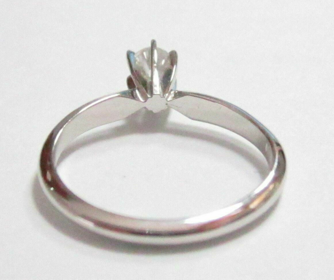 .35 TCW Round Cut Diamond Solitaire Engagement Size 5.5 H SI2 14k White Gold