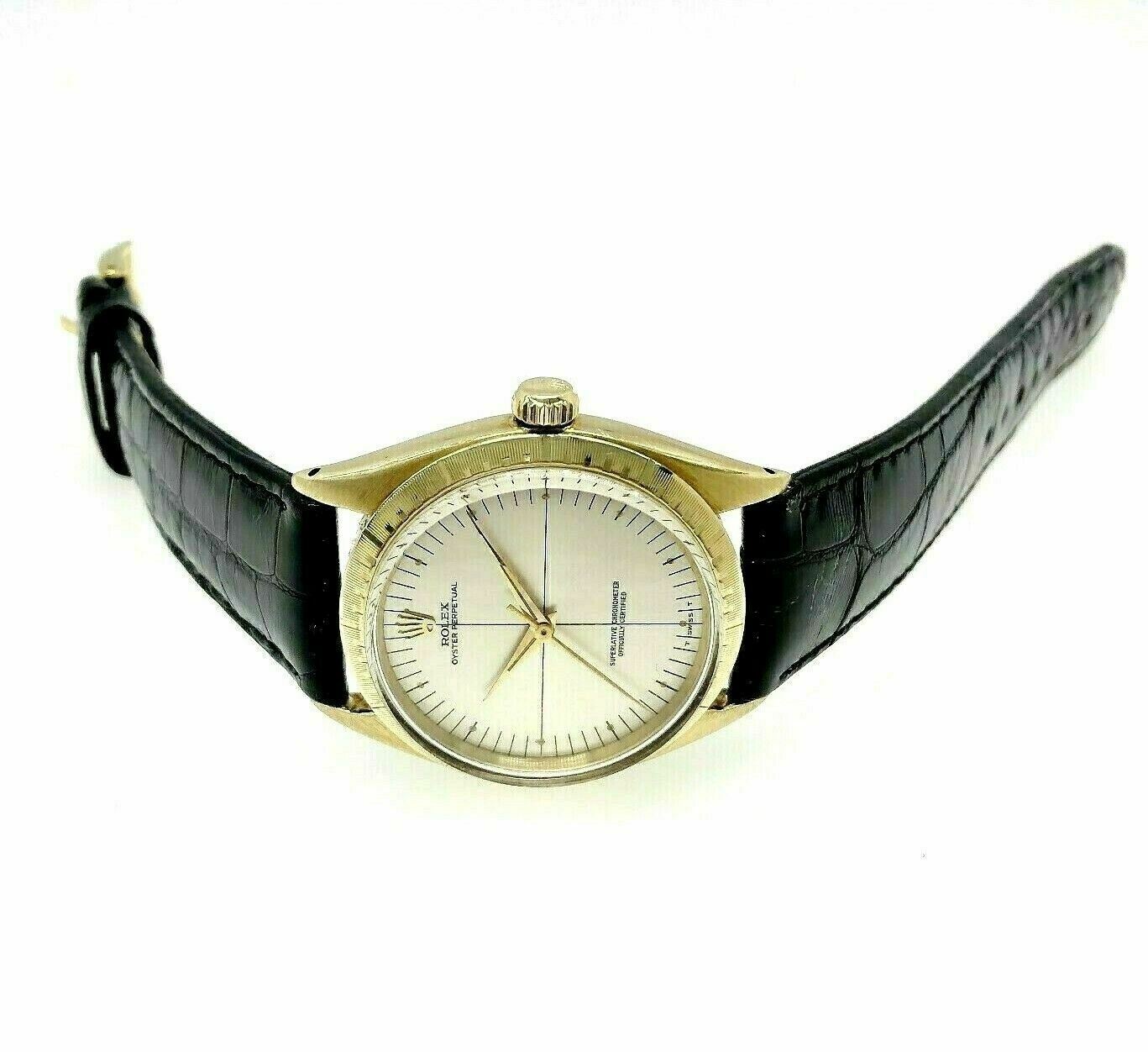 Rolex Oyster Zephyr Watch Solid 14 Karat Yellow Gold 34MM Ref 1008 Circa 1950's