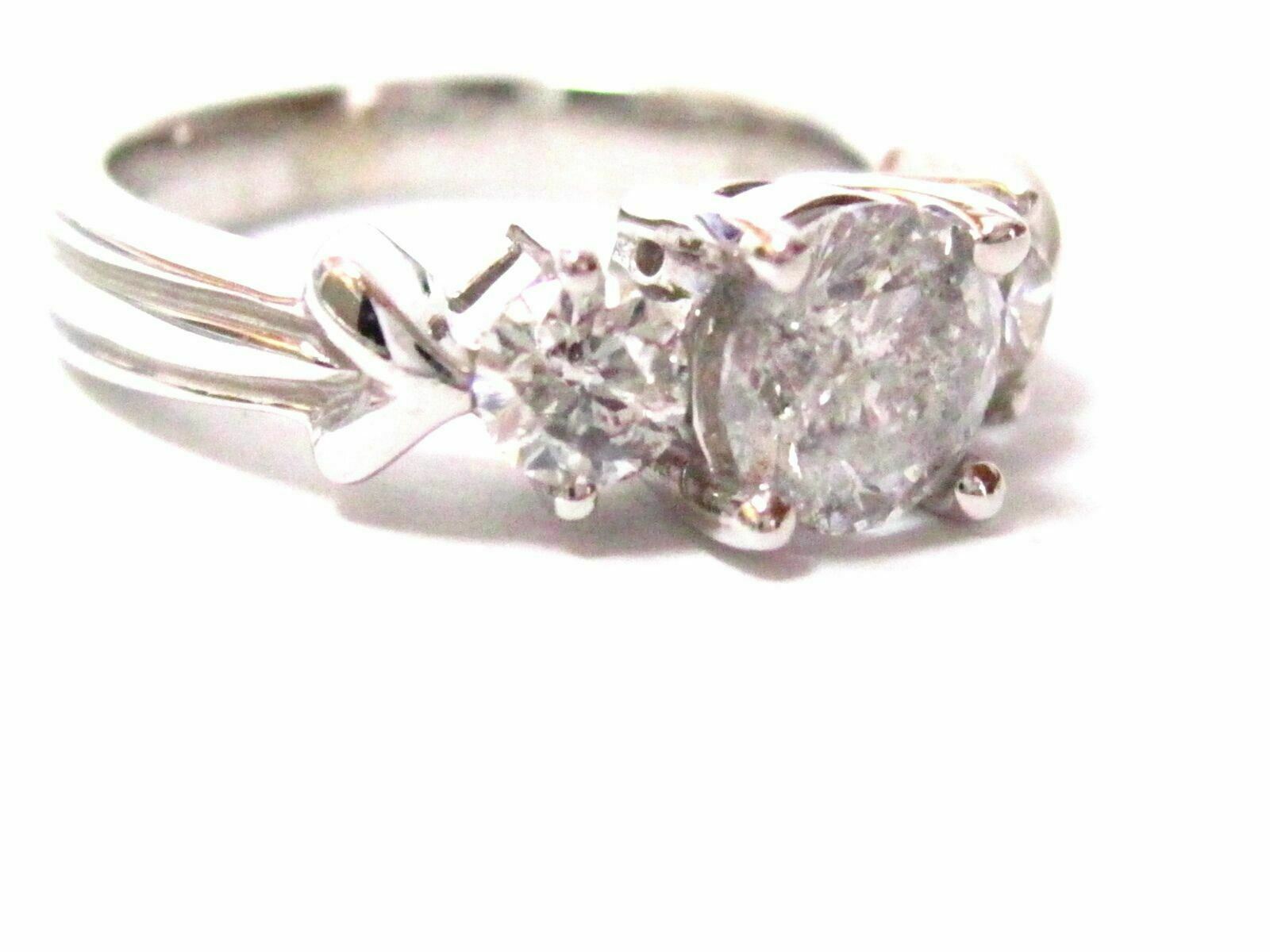 1.58 TCW 3 Stone Round Diamond Engagement/Anniversary Ring Size 6.5 14k Gold