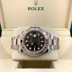 Rolex 40MM Mens Yacht-Master 18K Rose Gold and Steel Watch Ref #116621 Box Card