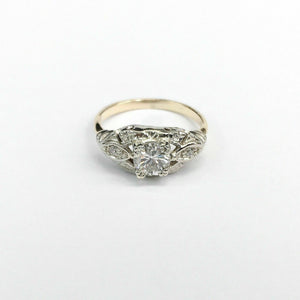 Antique 0.64 Carat t.w. Diamond Wedding/Engagement Ring Old Euro Diamonds