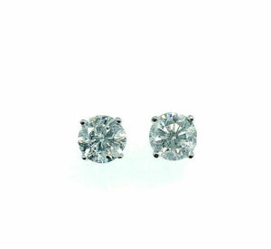 4.61 Carats t.w. Round Brilliant D/E Color Diamond Stud Earrings 14K White Gold