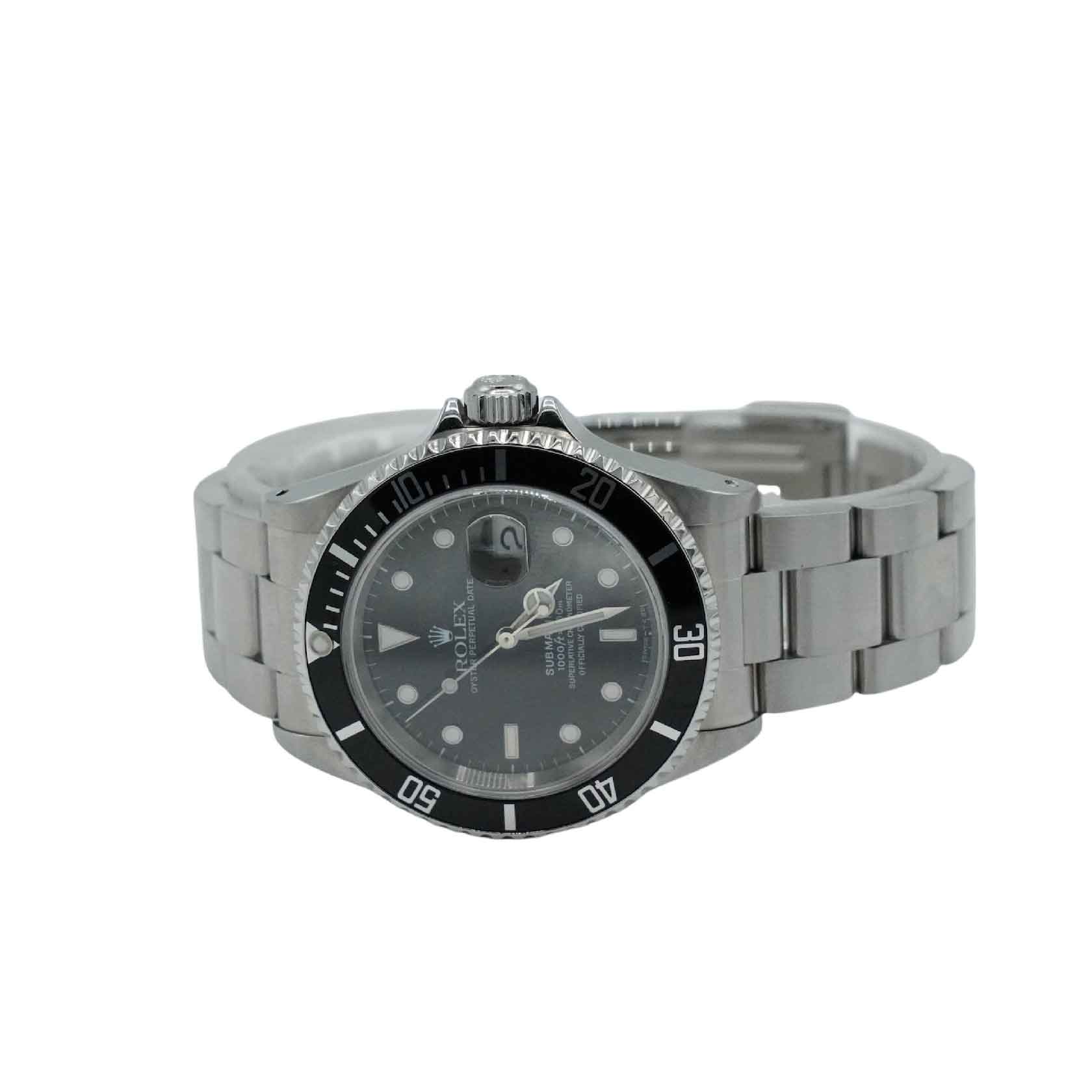 Rolex Submariner Date Stainless Steel Watch Ref 16610 Black Dial
