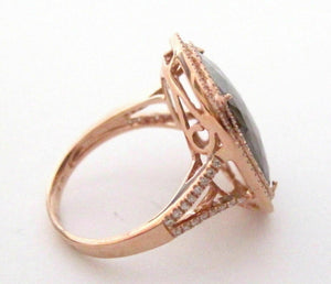 6.14 TCW Oval Brown Diamond w/ Accents Cocktail Ring Size 6.5 14k Rose Gold
