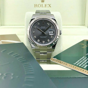 Rolex 41MM Datejust II Factory Diamond Watch 18K Gold Stainless Steel Ref 116334