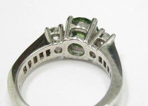 HPHT Round Fancy Green Solitaire Diamond Engagement Ring VVS2 Sz 6.5 14k WGold