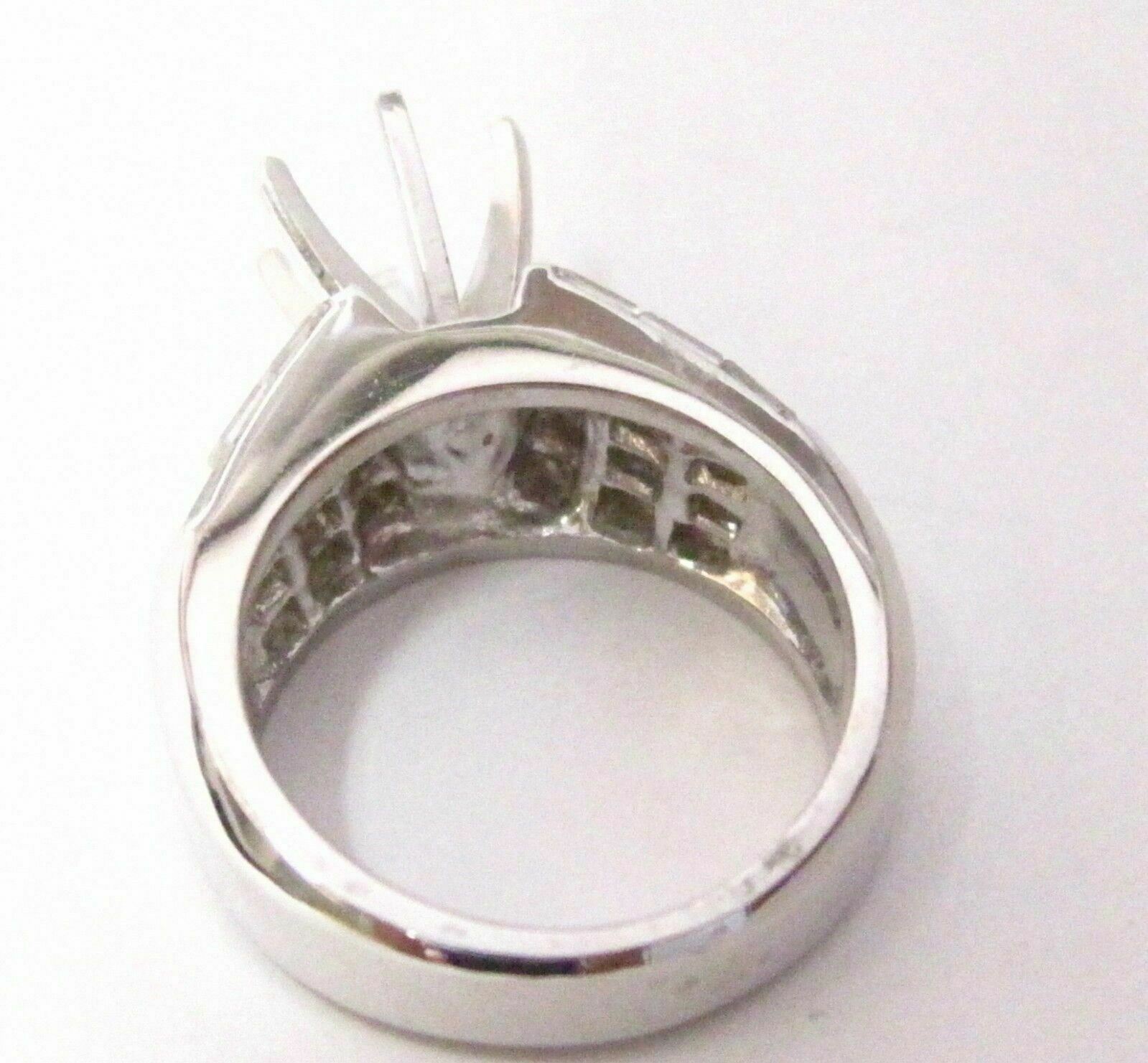 Fine F-VS-1 6 Prongs Wide Semi-Mounting Round Diamond Ring Engagement 18k W/G