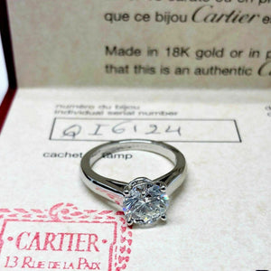Original Cartier Platinum Ring 2.14 Carats GIA G VS1 Round Diamond Cut w Reciept